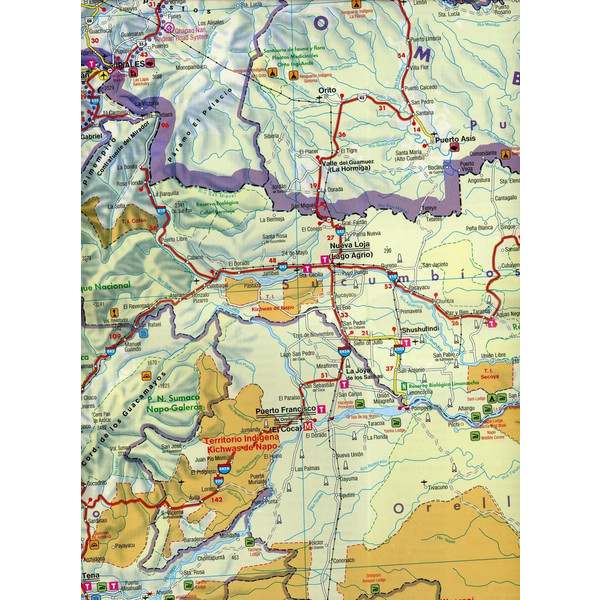 Ecuador, Autokarte 1:800.000 - Straßenkarte