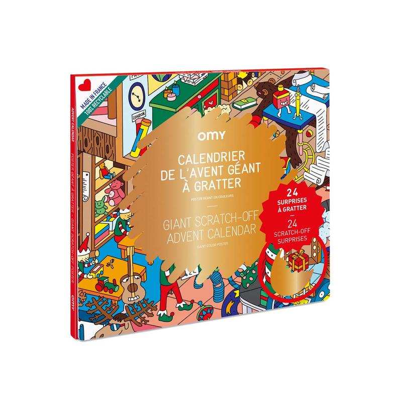 Livre Poster géant à gratter calendrier de l'avent - OMY