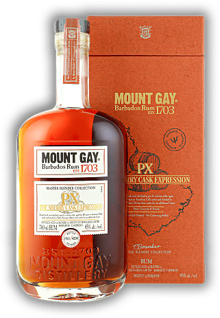 Mount Gay PX Sherry Cask Expression 45% Mount Gay PX Sherry Cask Expression 45% Limited Edition Master Blender Collection No. 6. - Aus der kreativen Feder einer großartigen Frau: Trudiann Branker, Mount Gay Master-Blenderin. 0,7	 Liter - Vol 45%