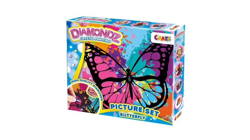 CRAZE DIAMONDZ CRSYTAL PAINTING Picture Set Schmetterling