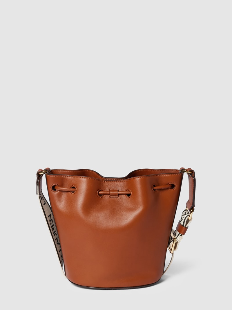 Bucket Bag mit Label-Detail Modell 'ANDIE' in cognac