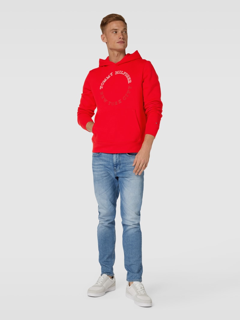 Hoodie mit Label-Print Modell 'MONOTYPE' in rot