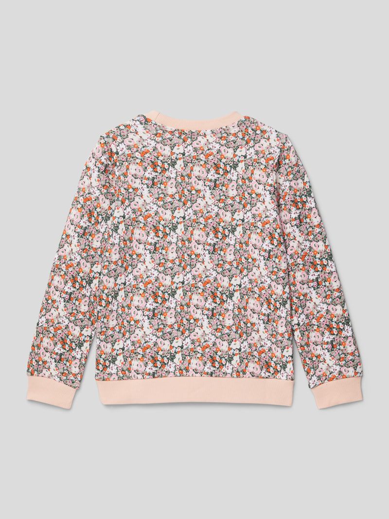 Sweatshirt aus Baumwolle mit Allover-Muster in offwhite