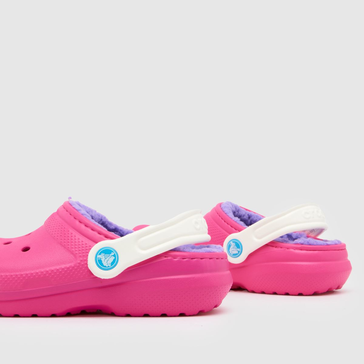 Crocs rosa multifärgade klassiska fodrade träskor flickor juniorsandaler