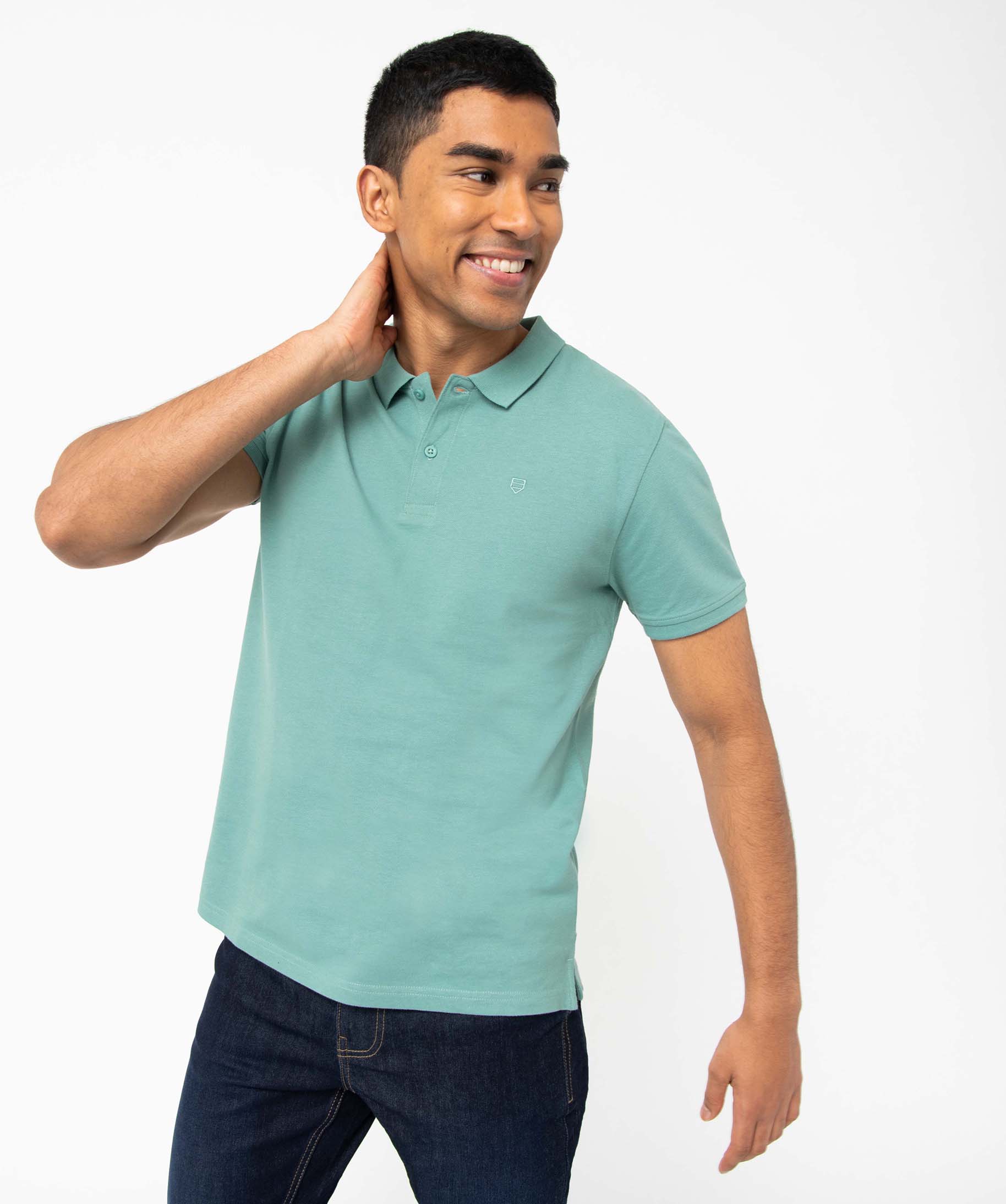 Polo homme à manches courtes en maille piquée vert | GEMO