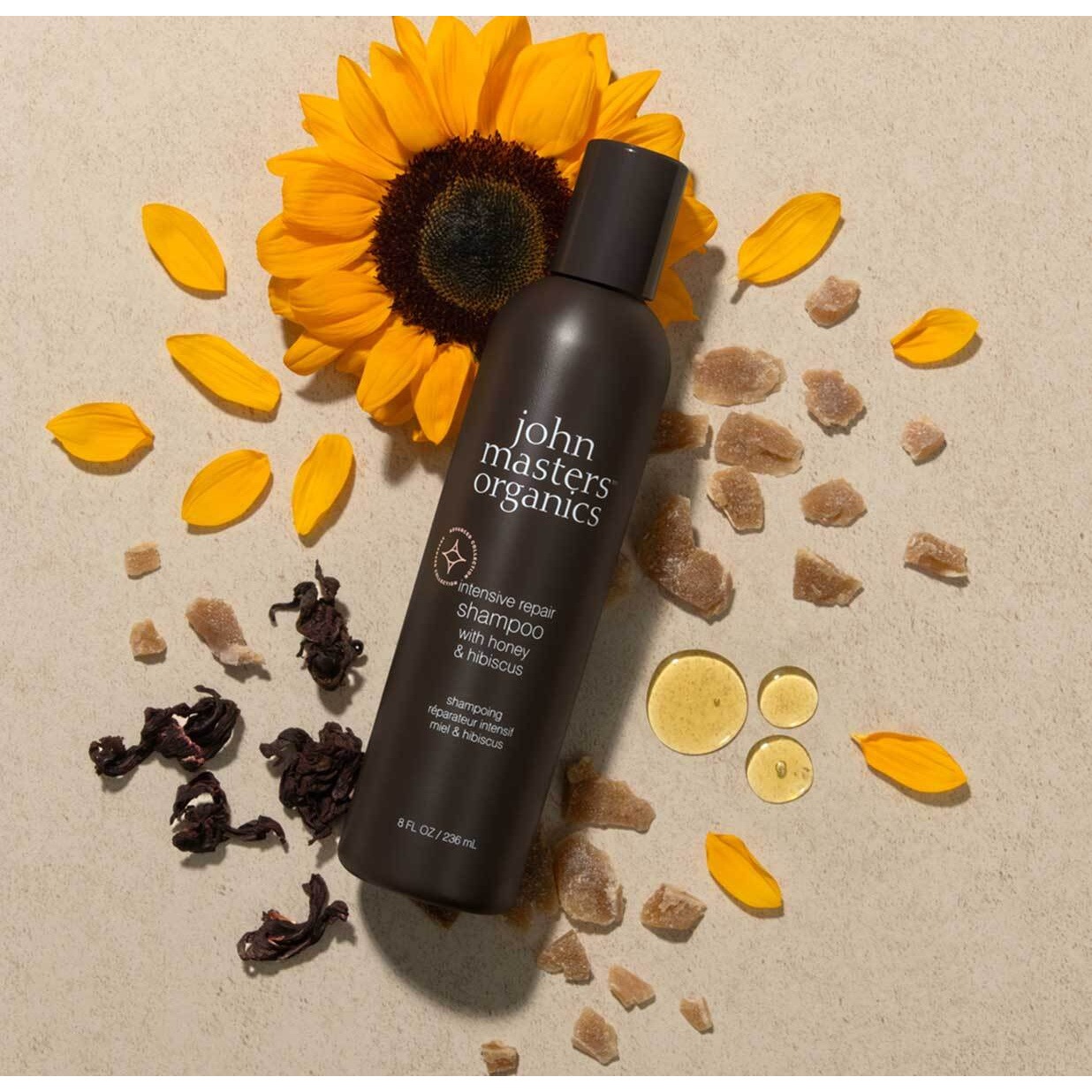 John Masters Organics Intenzívny regeneračný šampón s medom a ibištekom