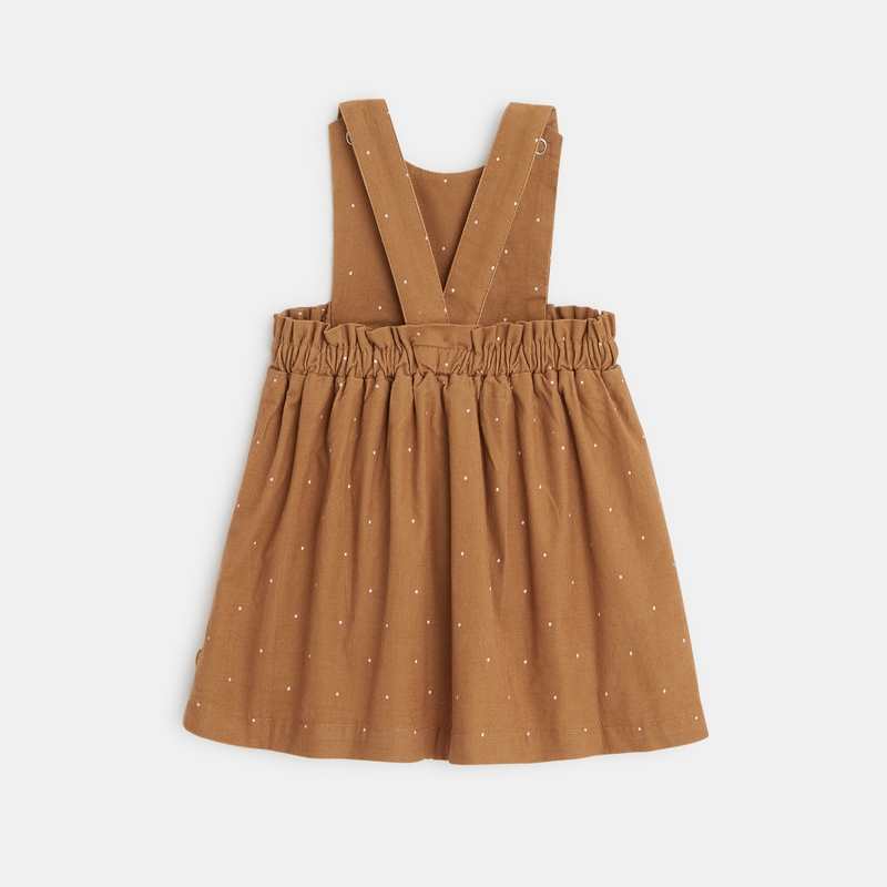 Robe velours à pois marron naissance
