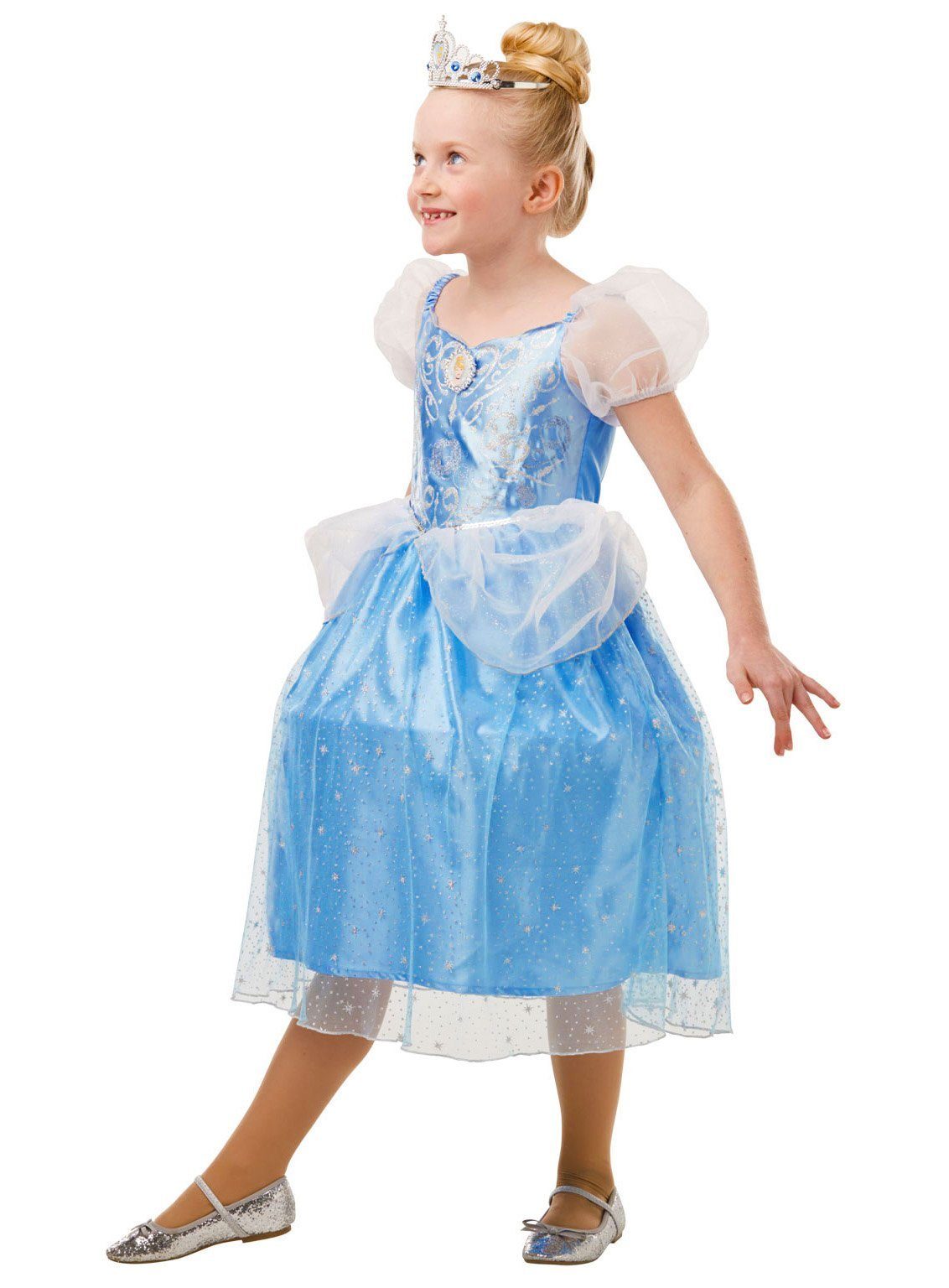 Rubie´s Kostüm  Prinzessin Cinderella Glitzerkostüm für Kin, Prinzessinnenkleid mit jeder Menge Glanz und Glitter