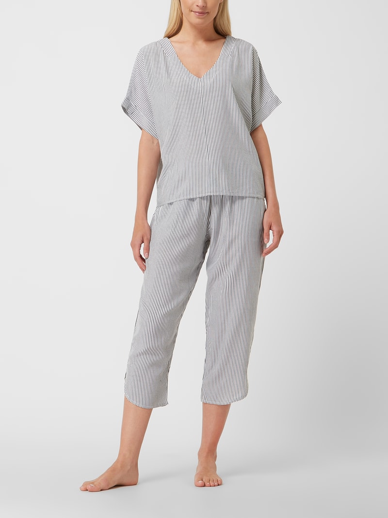 Pyjama aus Seersucker in schwarz