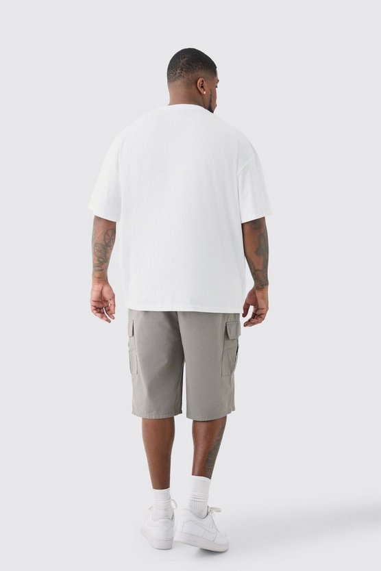 Plus lockere Cargo-Shorts mit elastischem Bund