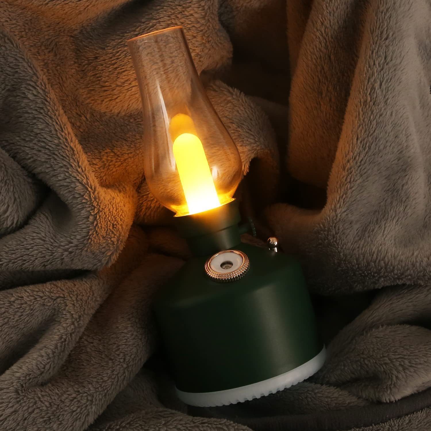 ZMH Diffuser Aroma Luftbefeuchter 260ML Vintage Dimmbar Ätherische Timer, mit LED-Lampe