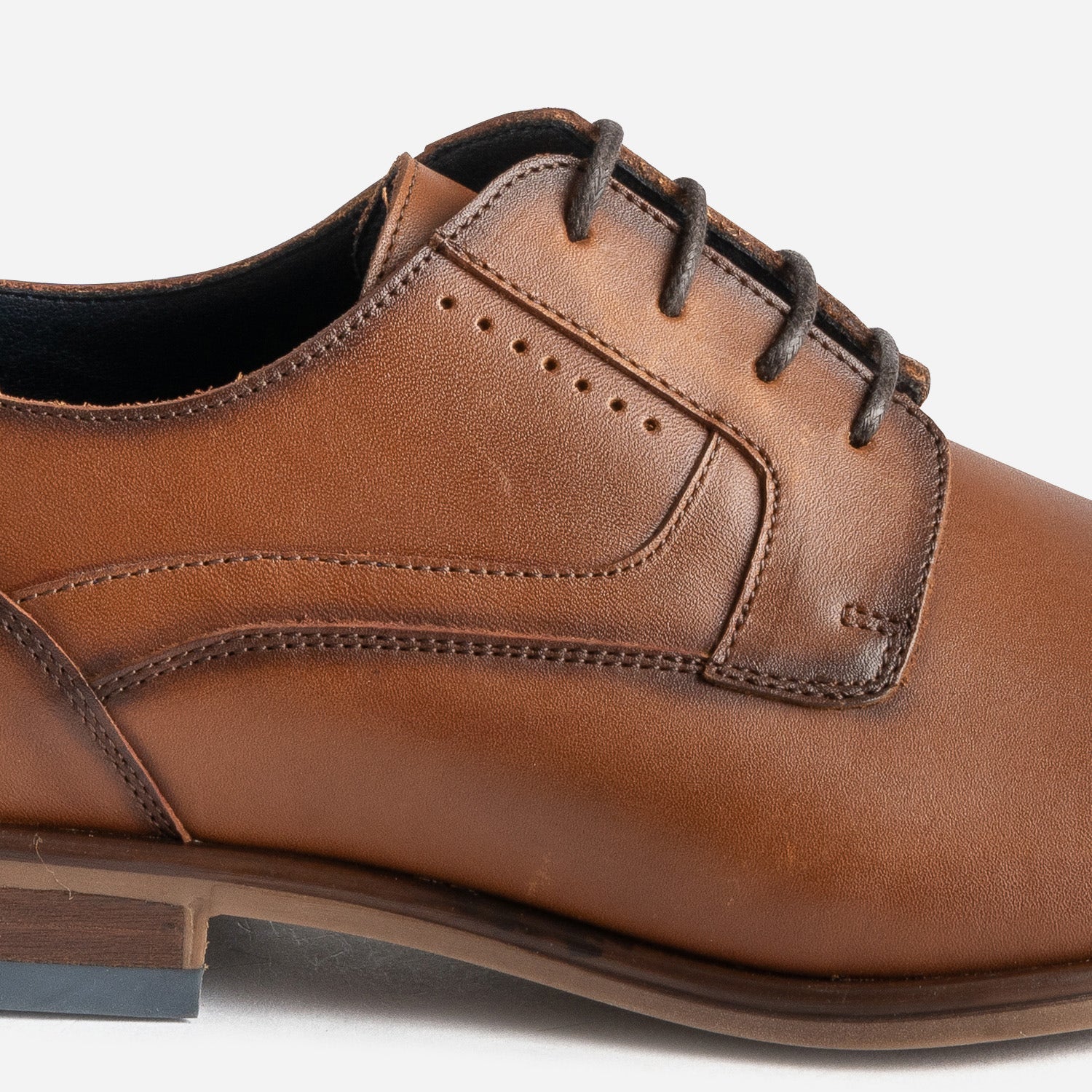 Derby éco-conçu cognac cuir