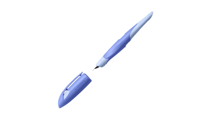 STABILO® EASYbirdy Füller für Rechtshänder in blau/hellblau inklusive Patrone - Schreibfarbe blau (löschbar)