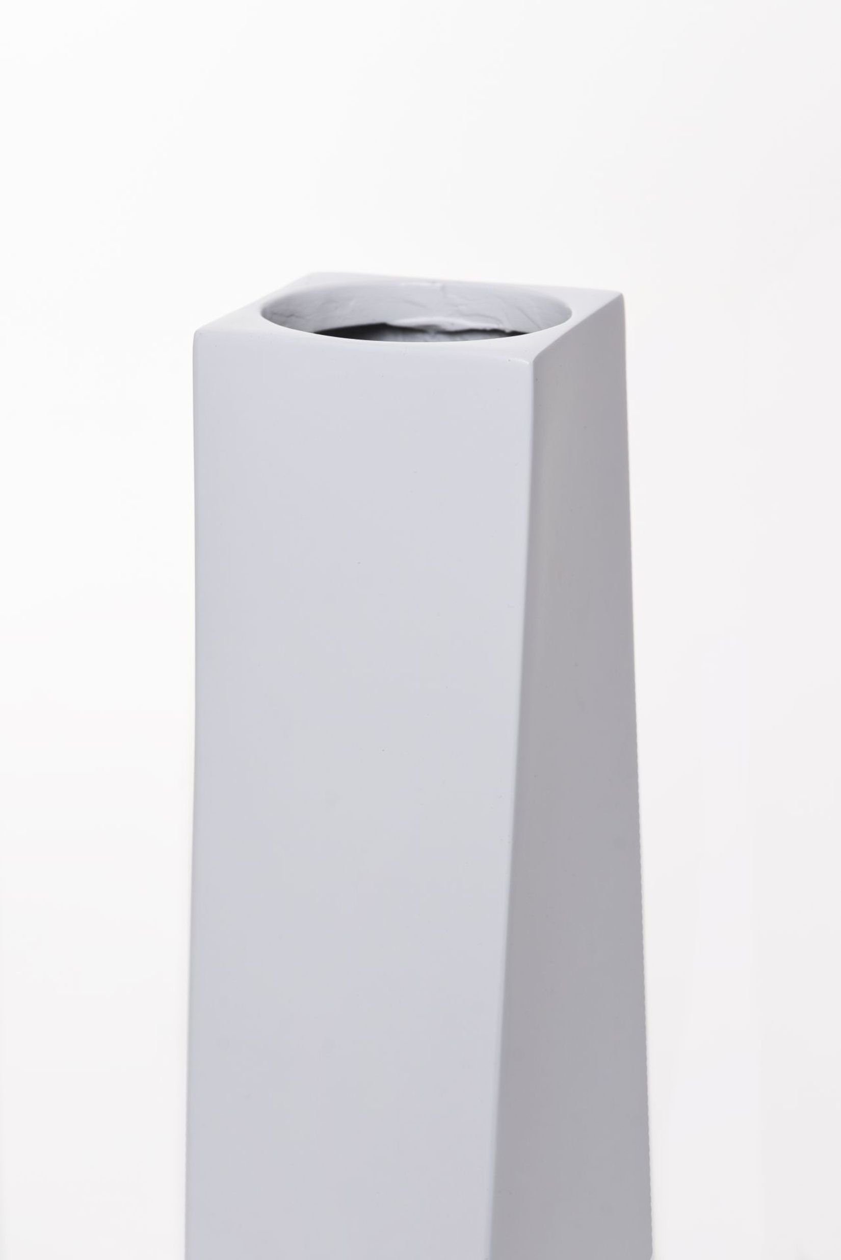 VIVANNO Bodenvase Bodenvase Standvase Fiberglas Weiß Matt HYDRON - 11x11x80 cm