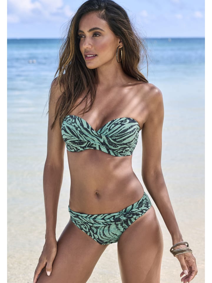 Bruno Banani Bügel-Bandeau-Bikini in jade bedruckt günstig kaufen
