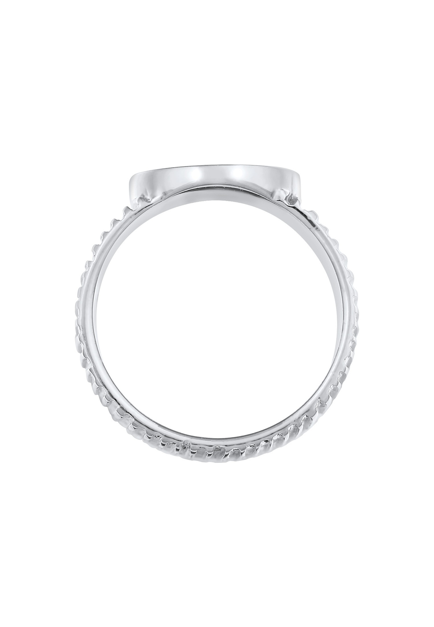 Anello segnalibro da donna Elli PREMIUM, spesso, testurizzato e con motivo a rilievo, stile trendy da blogger, in argento sterling 925.