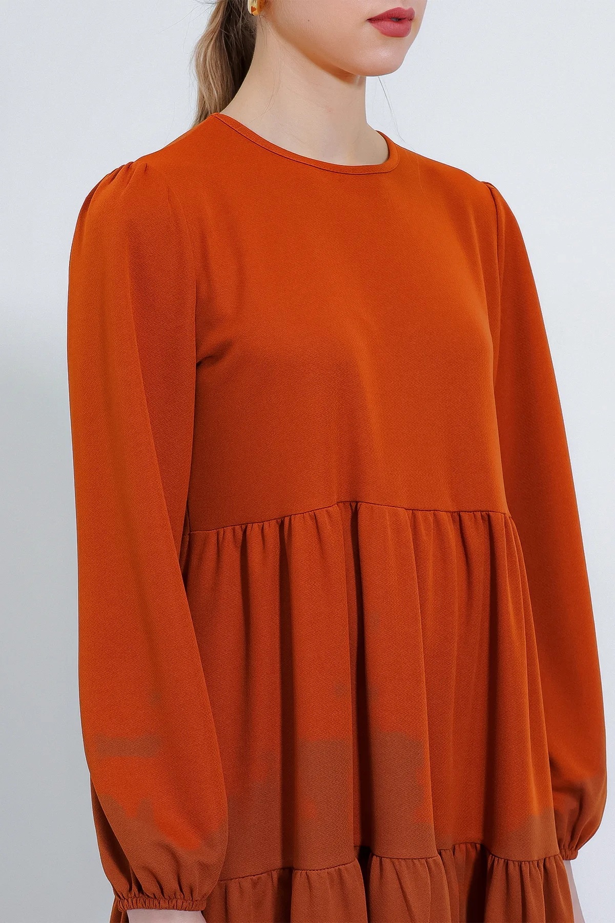 Bigdart  Hellbraunes langes gestricktes Hijab-Kleid für Damen 2482