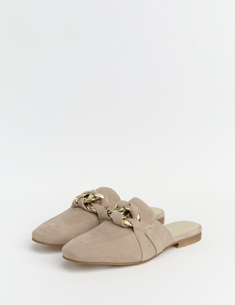 Pantolette aus KidSuede mit Kettendetail