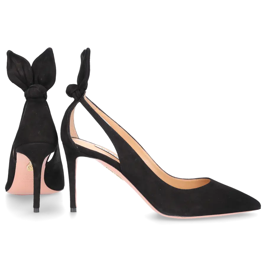 Aquazzura - Pumps BOW TIE 85 Veloursleder - schwarz