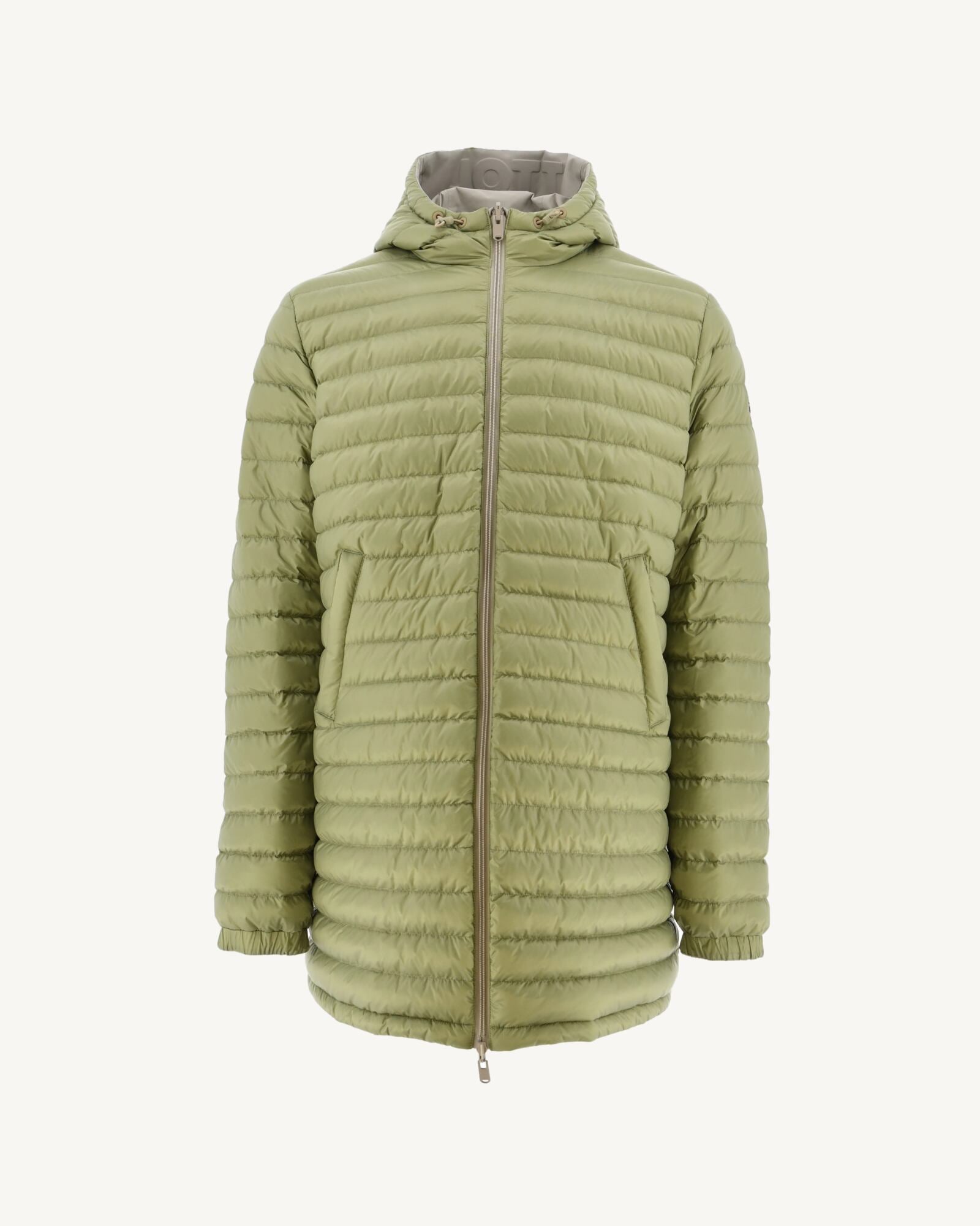 Doudoune longue réversible à capuche Beige/Kaki clair Amsterdam