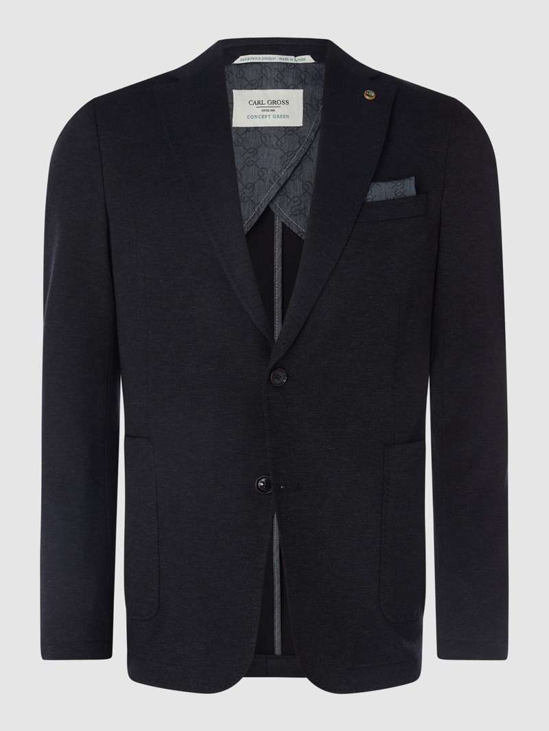 Sakko mit Label-Detail Modell 'Faris' in marineblau