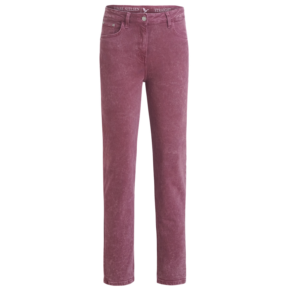 Damen Straight-Jeans mit Used-Waschung