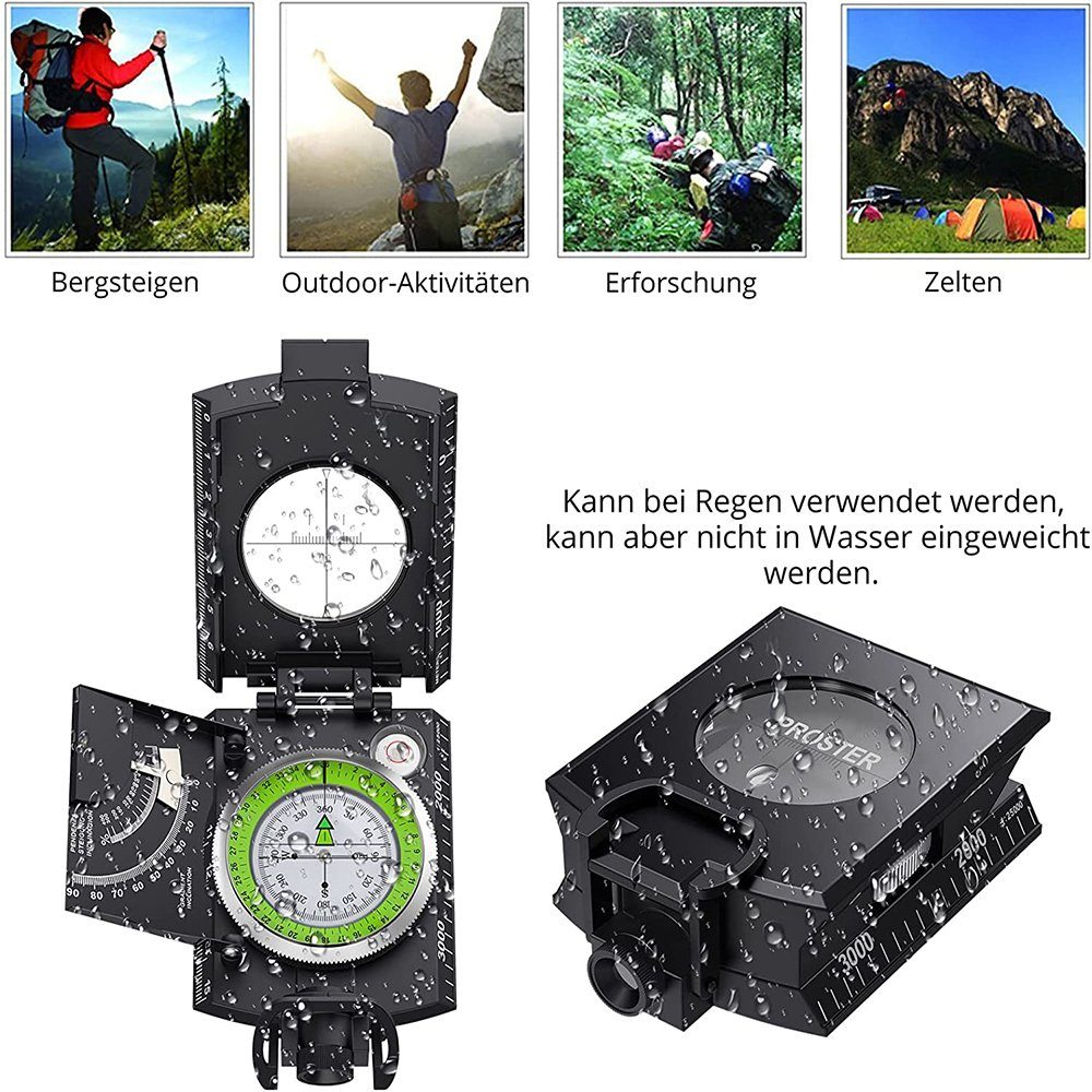 GelldG Kompass Militär Kompass Marschkompass Taschenkompass mit Klinometer