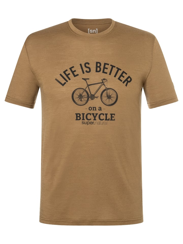 super.natural Merino T-Shirt M BETTER BIKE TEE in Braun günstig kaufen