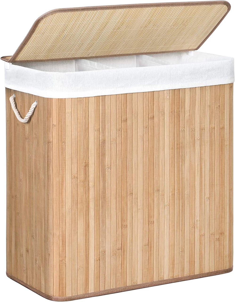 Songmics Wäschekorb, 60x40x61.5cm, natürliche Farbe