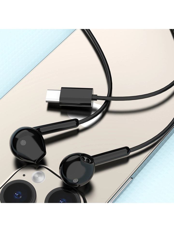 COFI 1453 In-Ear-Kopfhörer USB-C Anschluss  und Kabel, 1,2 m – Schwarz - in Schwarz günstig kaufen 150 cm