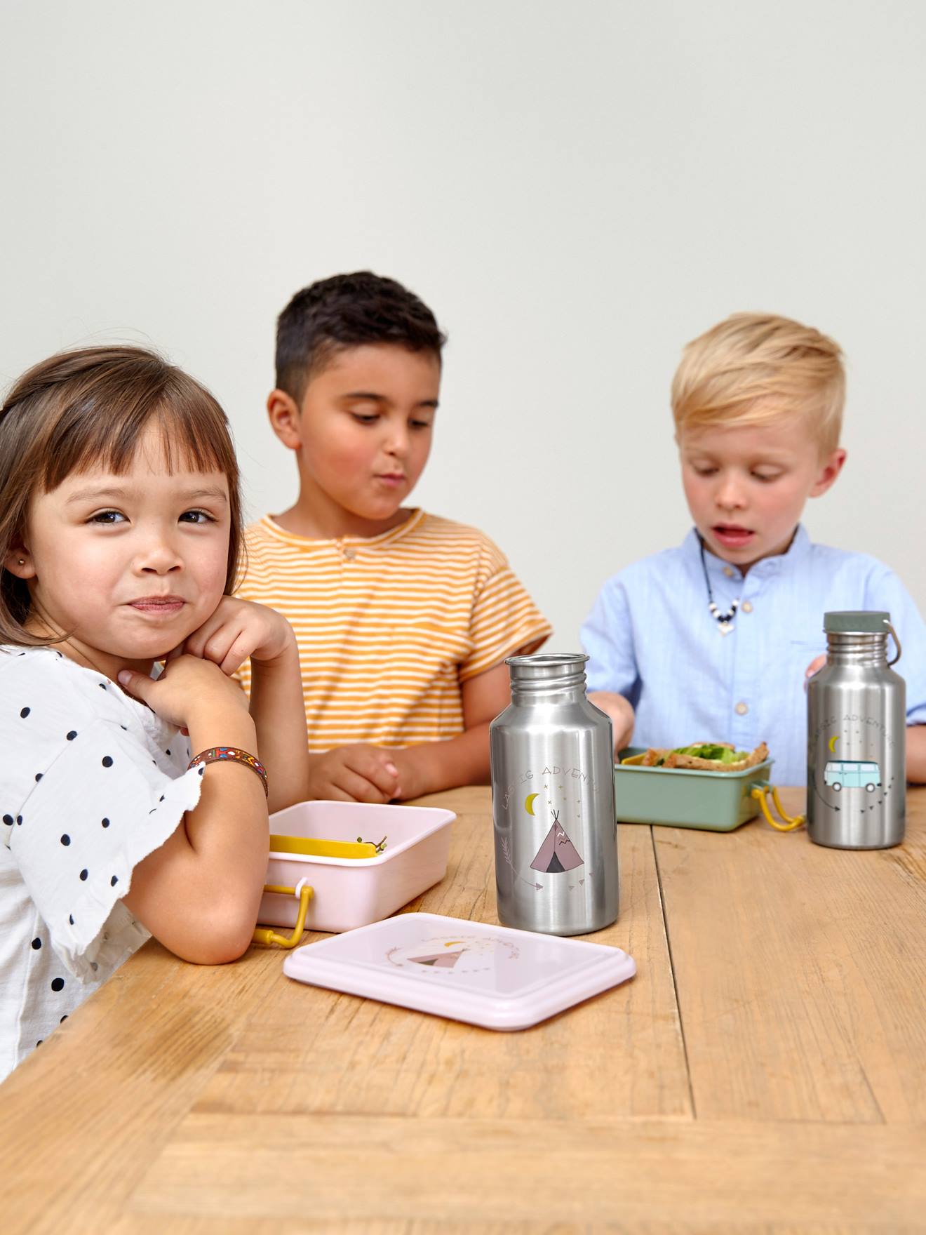 Gourdes LÄSSIG en inox happy prints olive