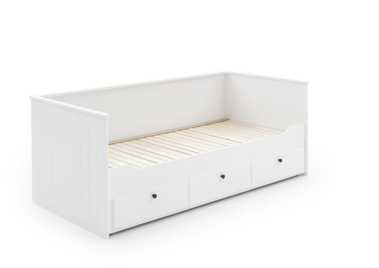 Relita Funktionsbett KIRA 90/180x200 inkl. Lattenrost und 3 Schubladen MDF weiß
