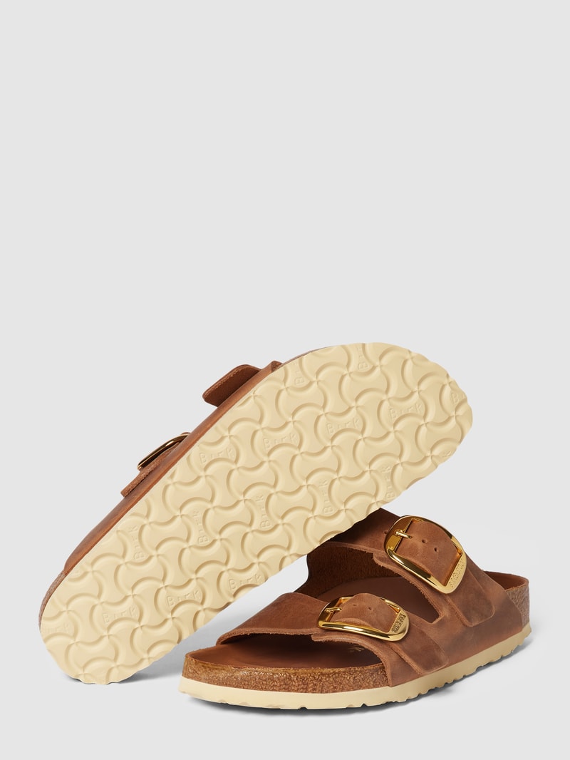 Slides aus echtem Leder Modell 'Arizona' in cognac