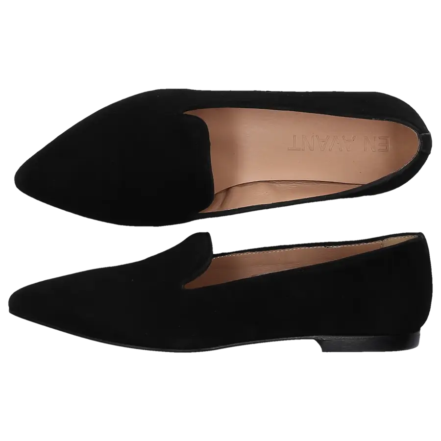 EN AVANT - Slipper 429-03 Veloursleder - schwarz