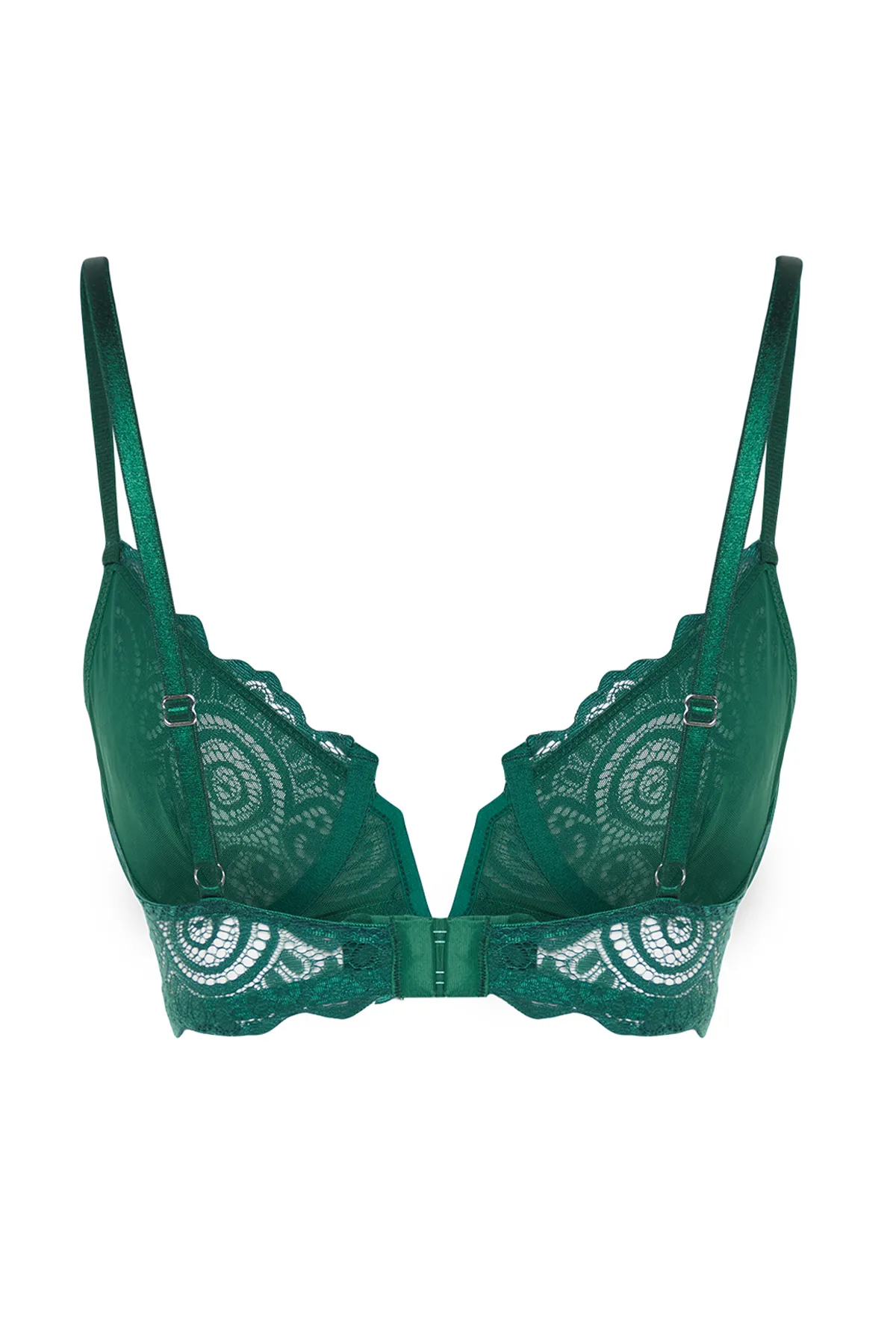 Trendyol Collection  Grüner, abdeckungloser Strick-BH mit Spitzenriemen und Bügeldetail THMAW24SU00034