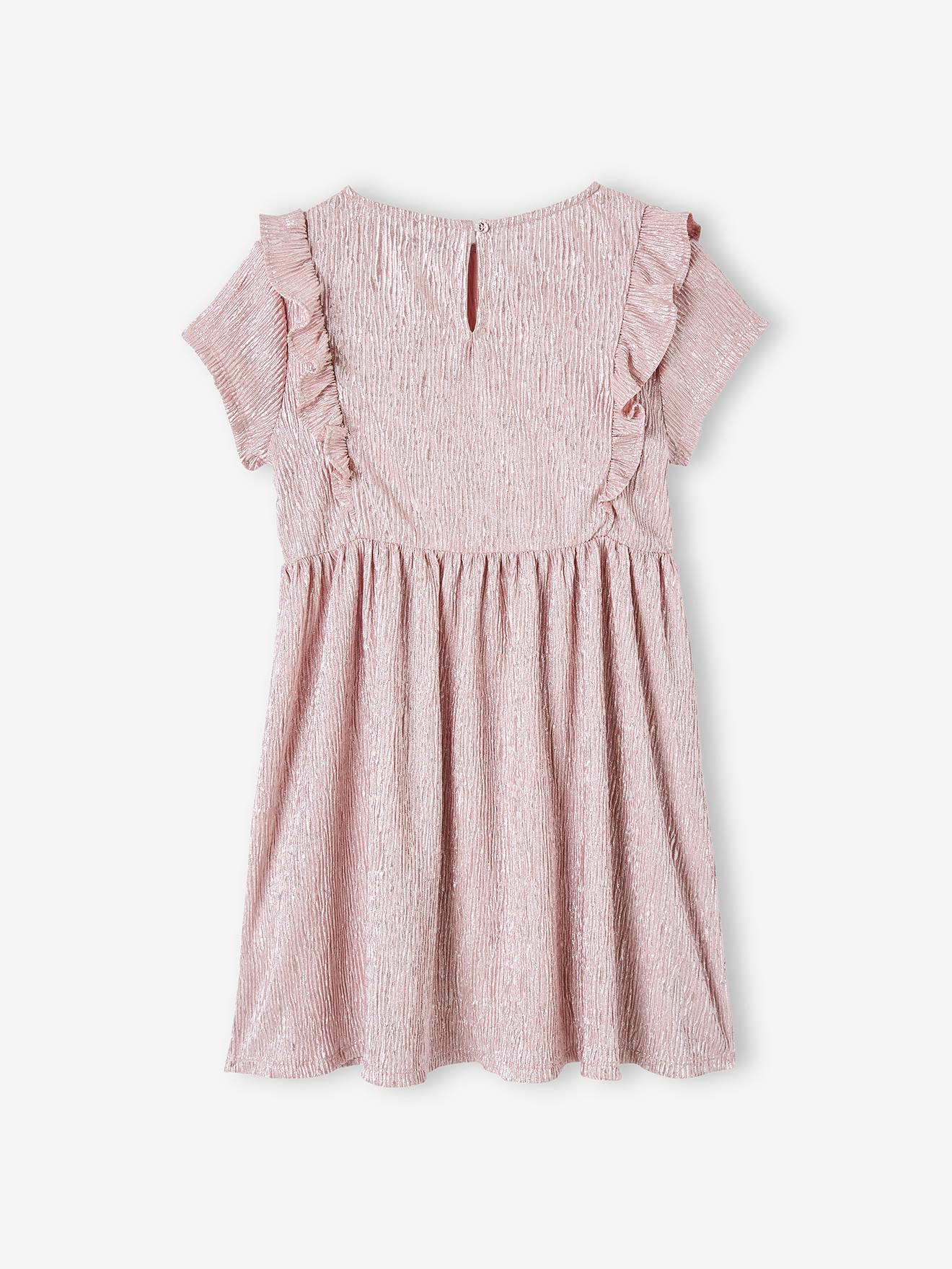 Vertbaudet Festliches Mädchen Kleid - beige glanzeffekt