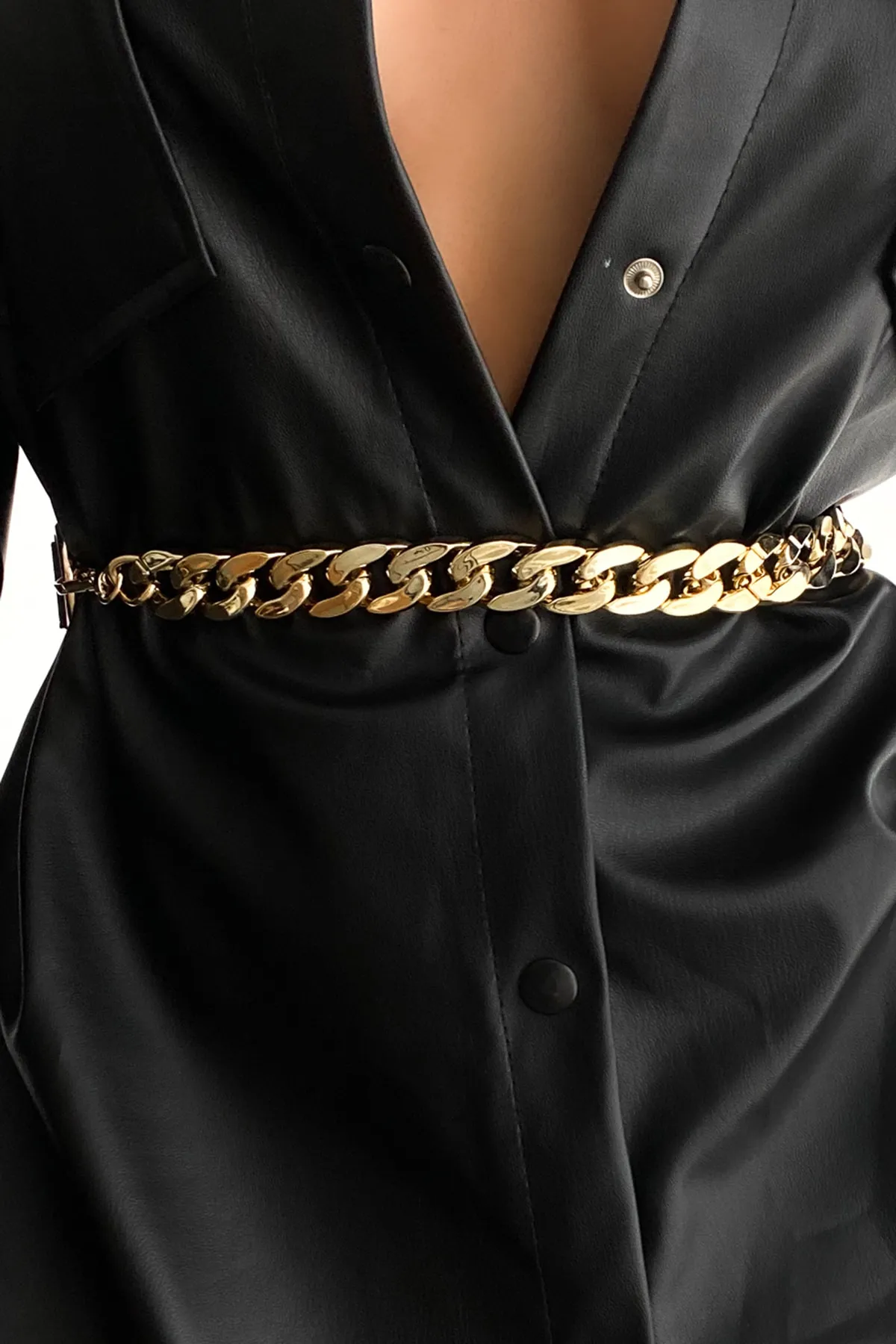Cool & Sexy  Schwarzer elastischer Kettengürtel für Damen BE668