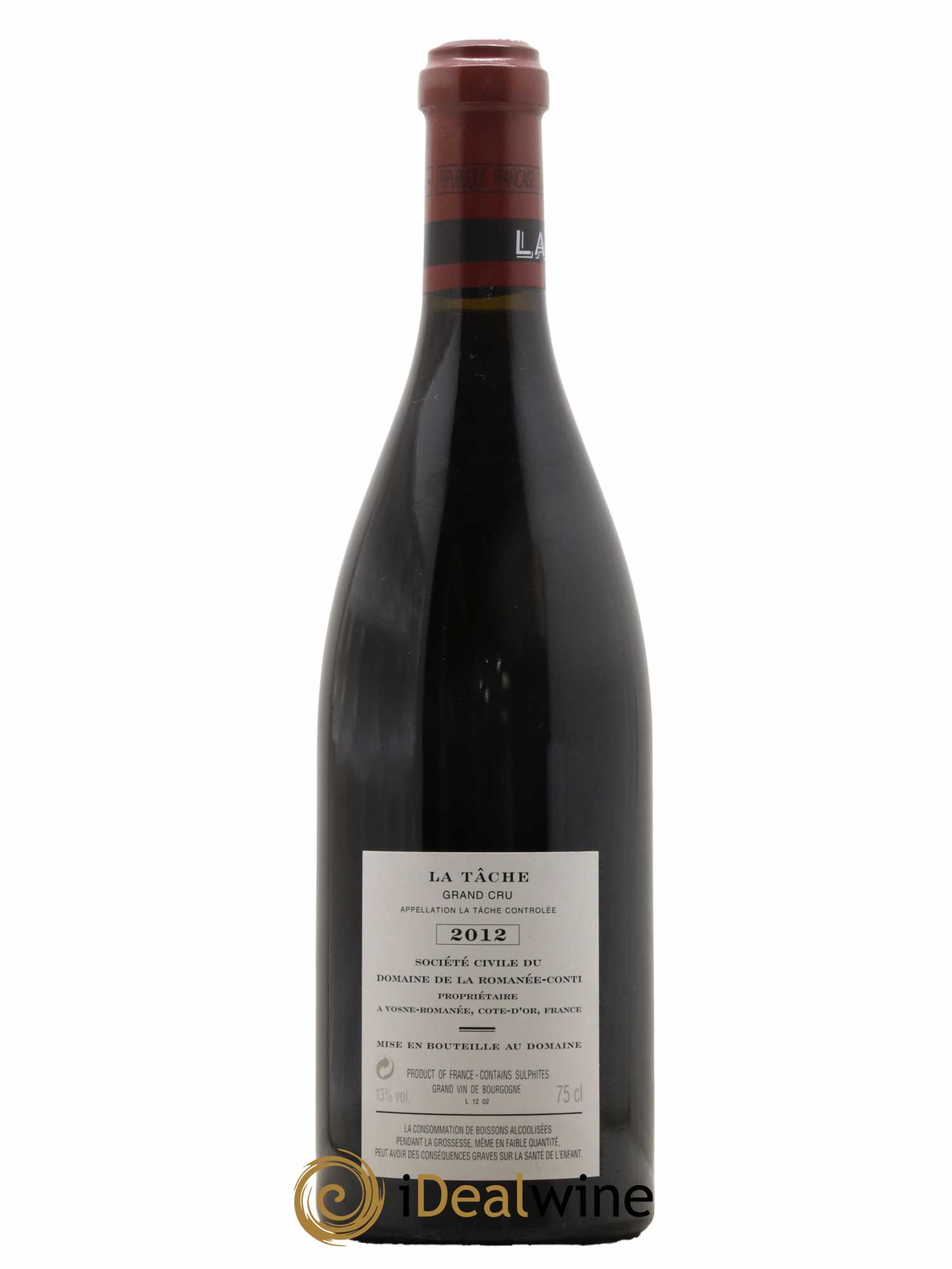 La Tâche Grand Cru Domaine de la Romanée-Conti  2012 - Lot de 1 Bouteille