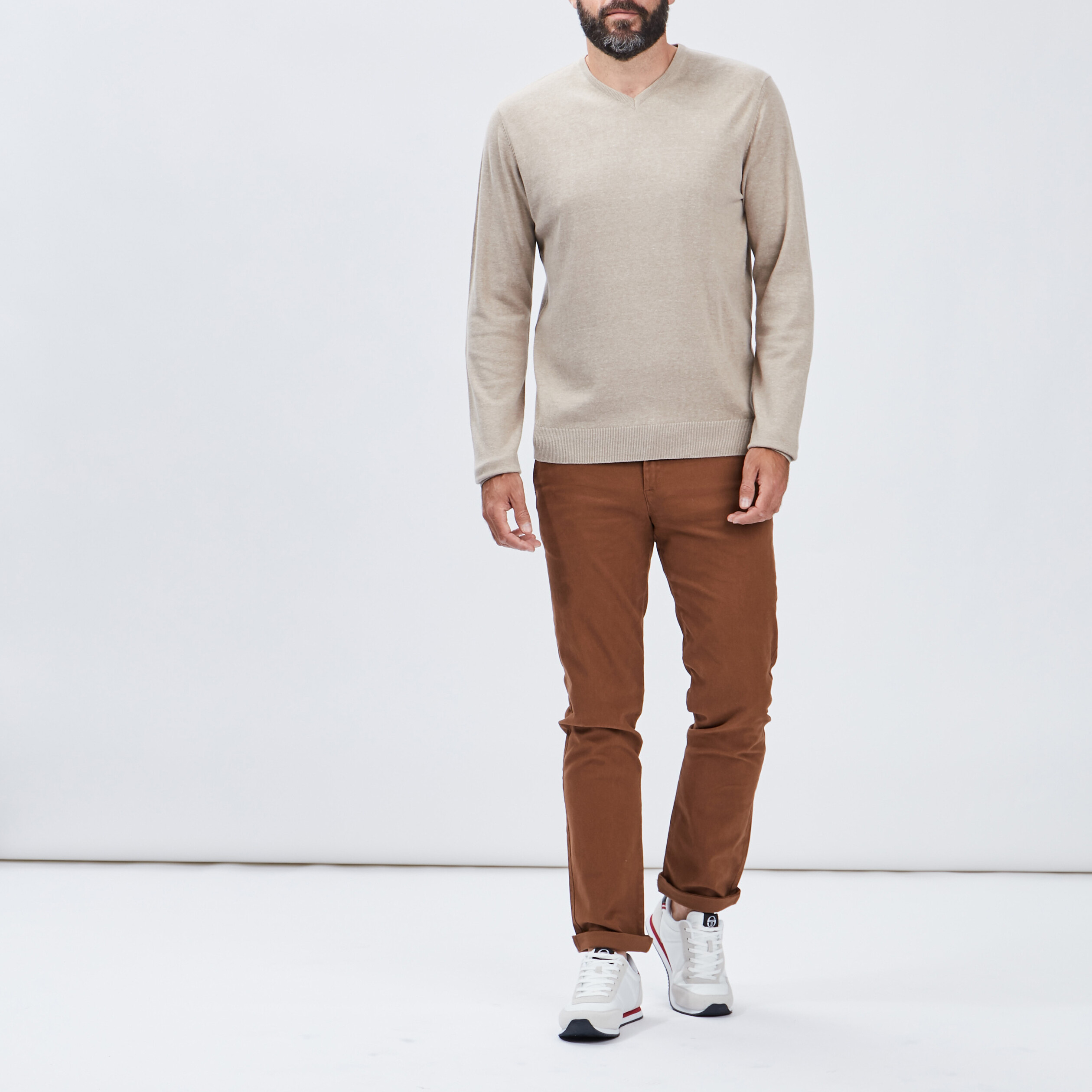 Pantalon chino camel homme | La Halle