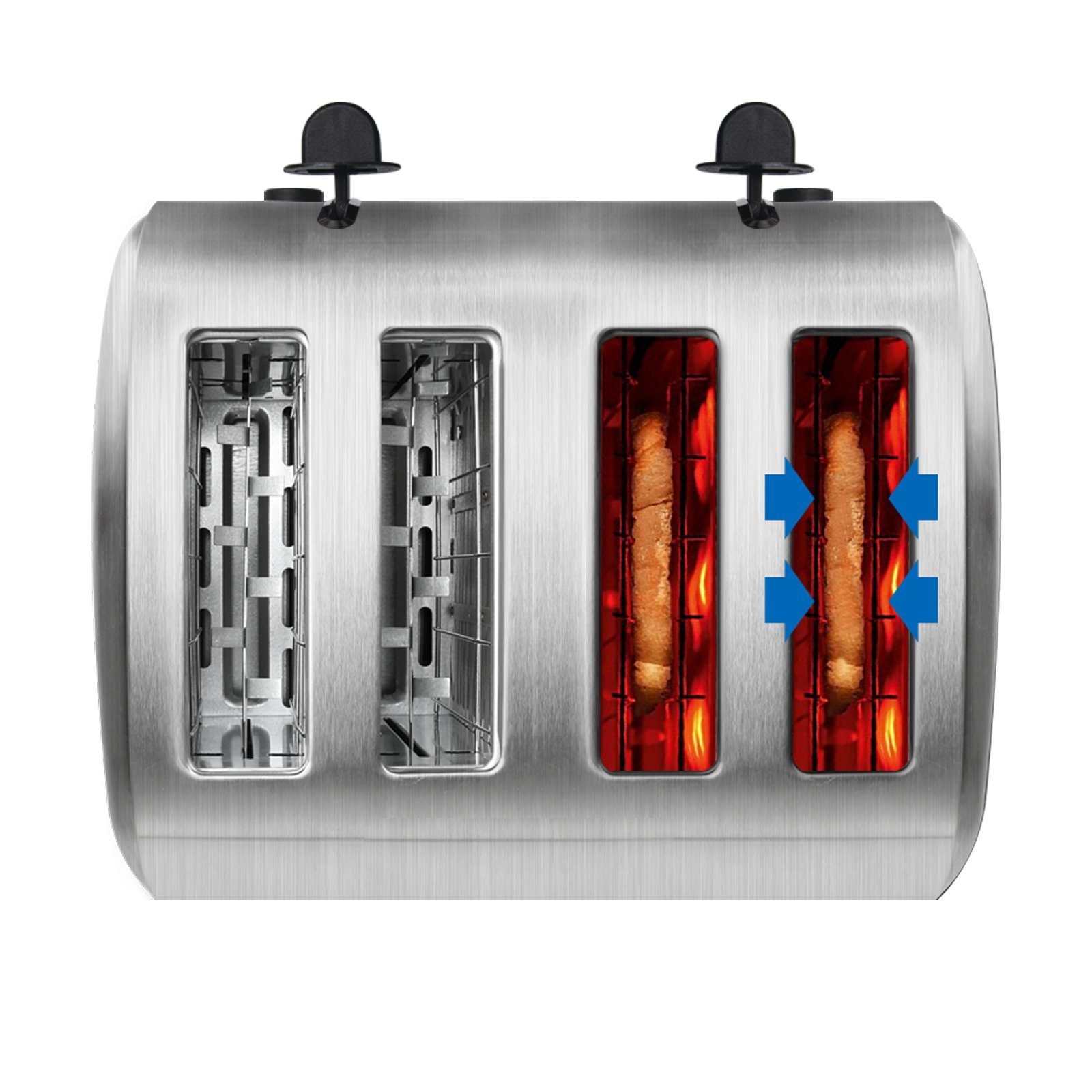 Gotoll Frühstücks-Set GLSH25+OZ331, Elektrischer 1,8 L Edelstahl Wasserkocher 4-Scheiben Toaster