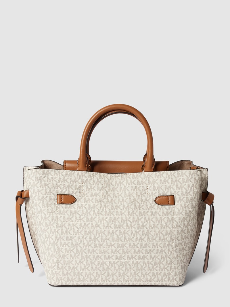 Handtasche mit Allover-Logo Modell 'HAMILTON' in ecru