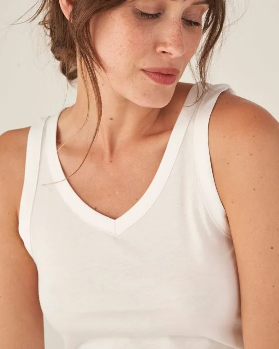 Débardeur biais satin en coton pima