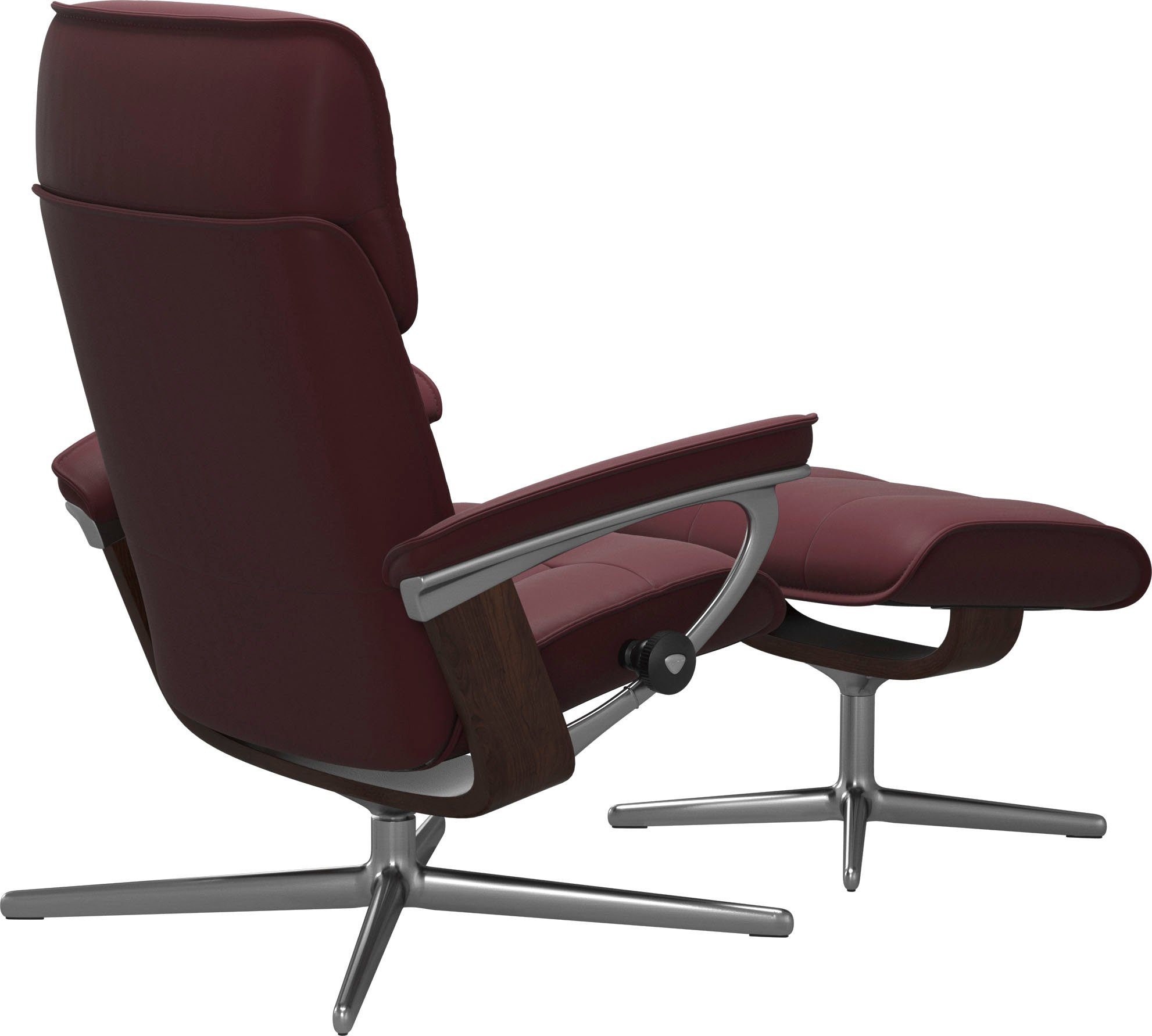 Stressless® Relaxsessel Admiral (Set, Relaxsessel inkl. Hocker), mit Cross Base, Größe M & L, Holzakzent Braun