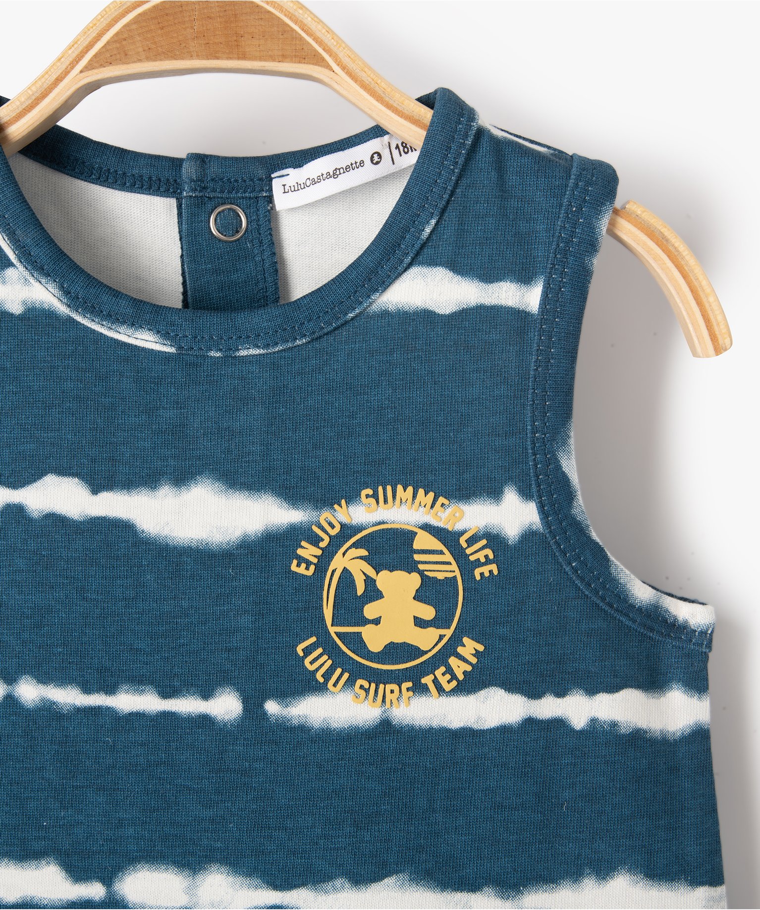 Combishort bébé Garçon sans manches à rayures - LuluCast... bleu | GEMO