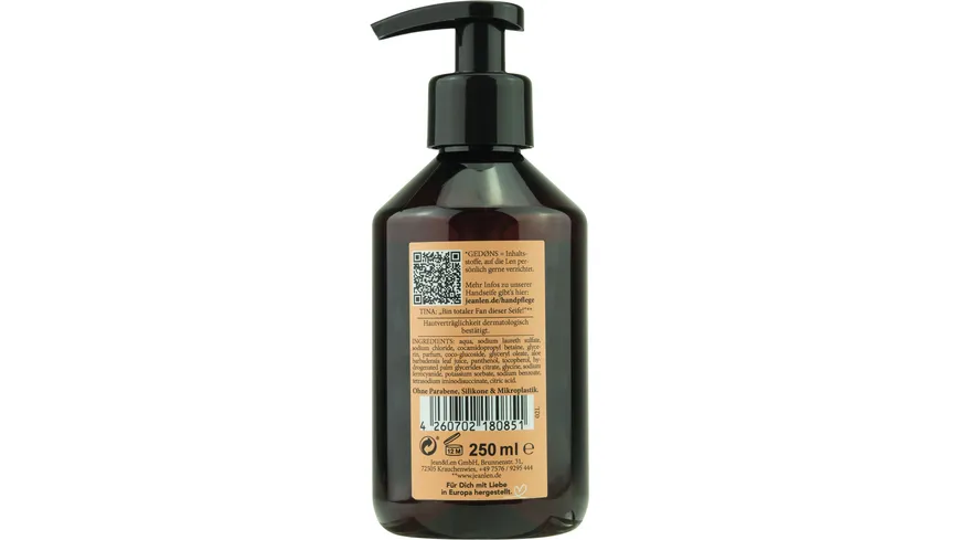 Jean&Len Flüssigseife Blutorange & Vetiver 250 ml