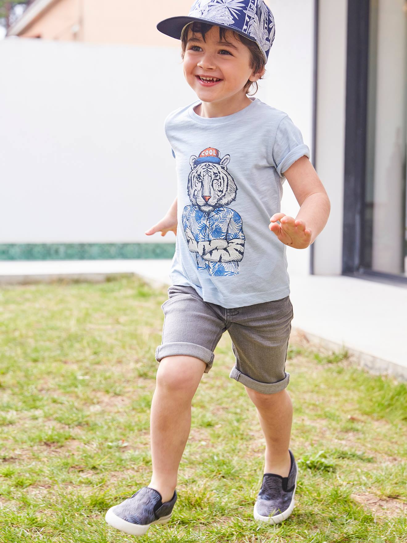 Bermuda en jean garçon denim gris