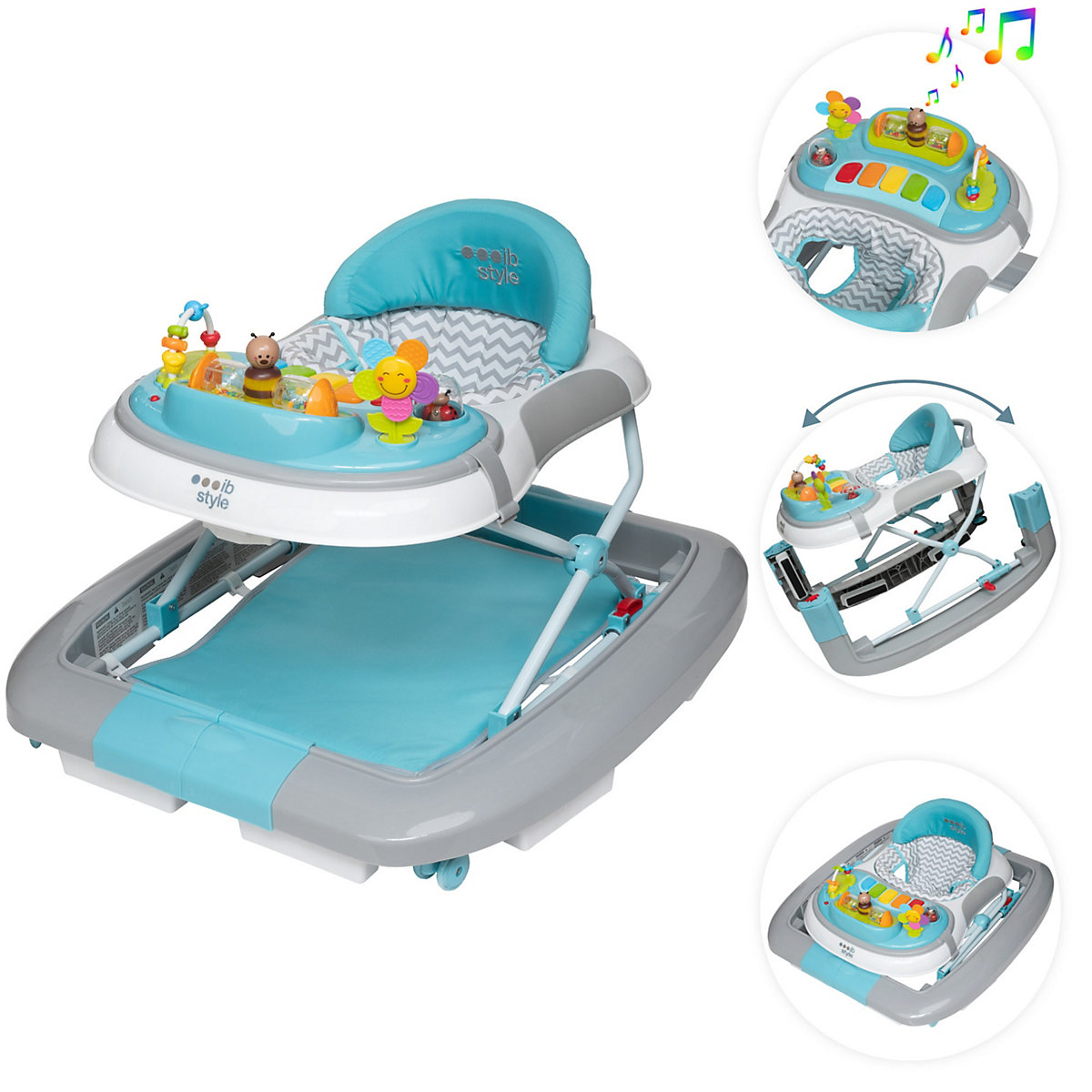 Lauflernwagen Gehfrei mit Schaukelfunktion Lauflernhilfe Wave 73 cm x 66 cm x 50 cm