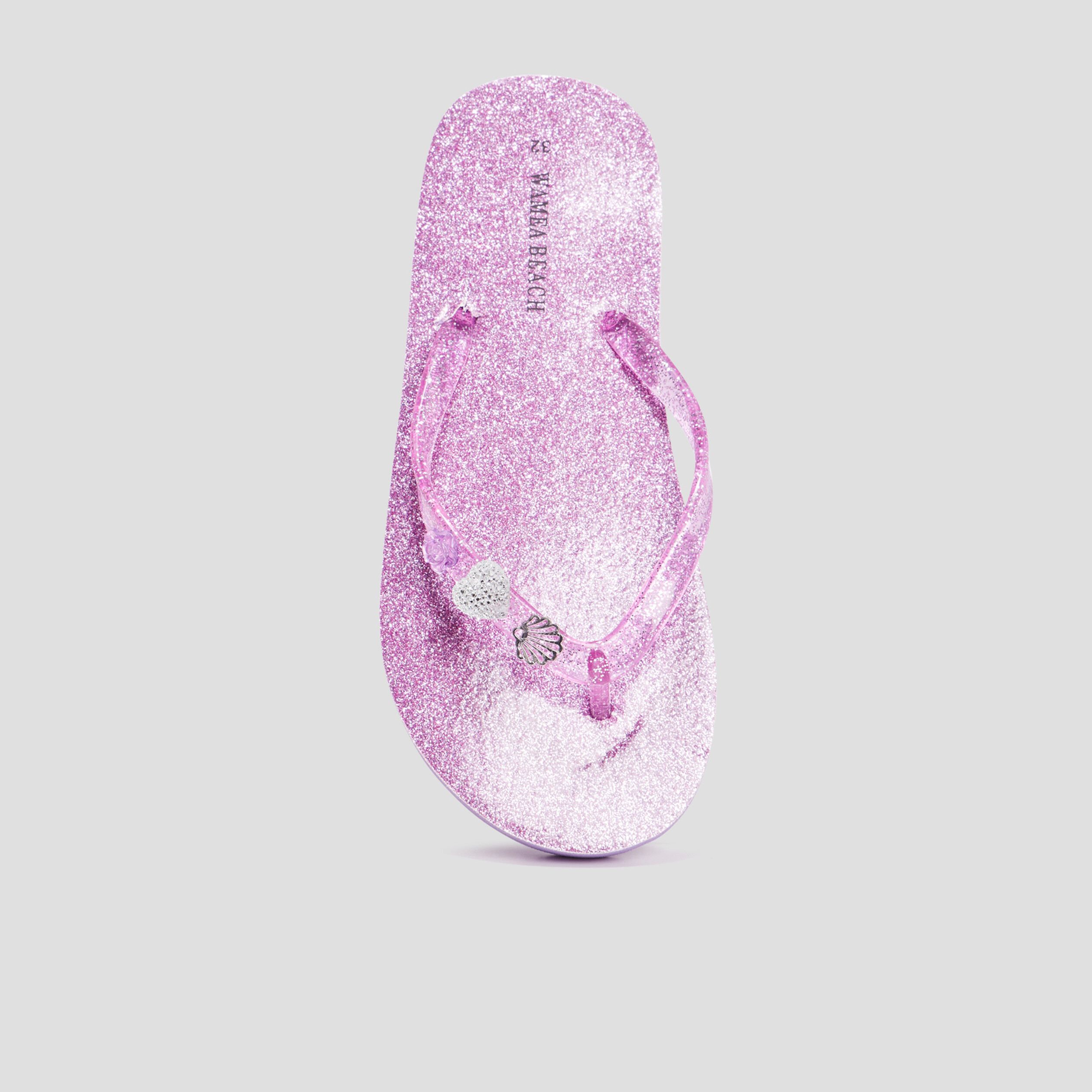 Tongs à paillettes et bijoux Wamea Beach violet fille | La Halle