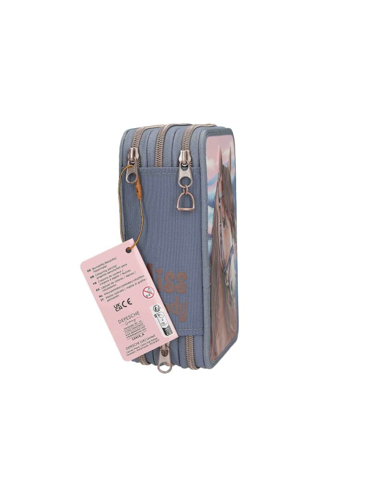 Depesche 3-Fach Federtasche mit 3D-Effekt Miss Melody 20 x 13 x 7,5 cm in rauchblau günstig kaufen onesize