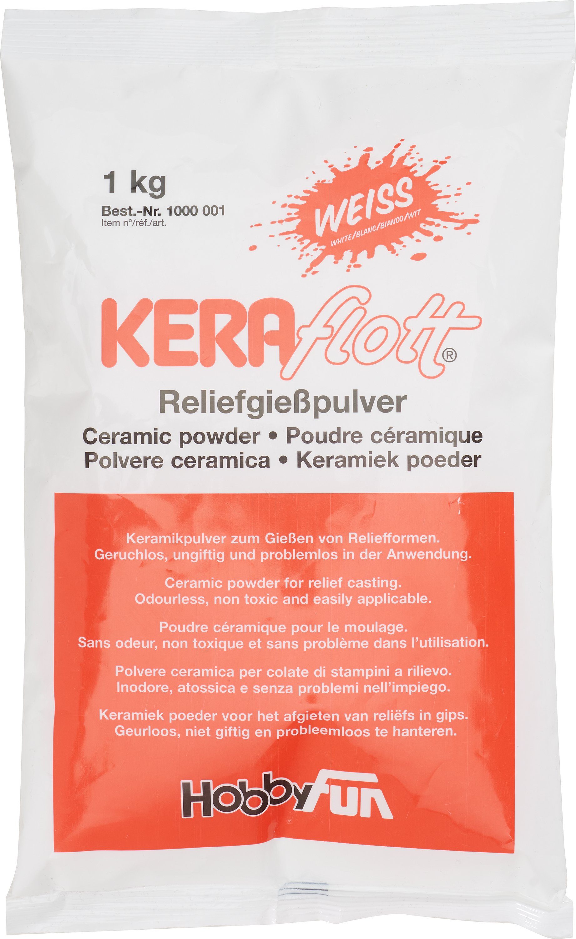 HobbyFun Modellierwerkzeug Keramikpulver Keraflott, Weiß